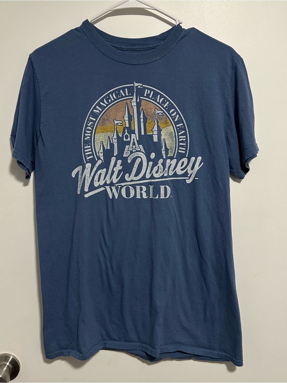 Disney Walt Disney World Graphic Tee - Blue with Multicolor Castle